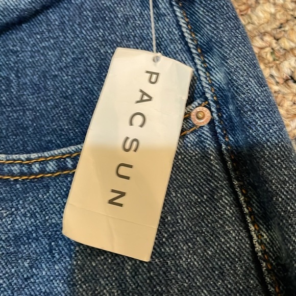 Womens New PacSun Mom Jeans Dark Denim - Picture 2 of 6